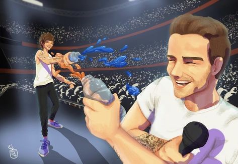 Liam Payne And Louis Tomlinson, Lilo Paynlinson, One Direction Fan Art, One Direction Cartoons, One Direction Drawings, One Direction Fandom, One Direction Art, Gambar One Direction, One Direction Fanart