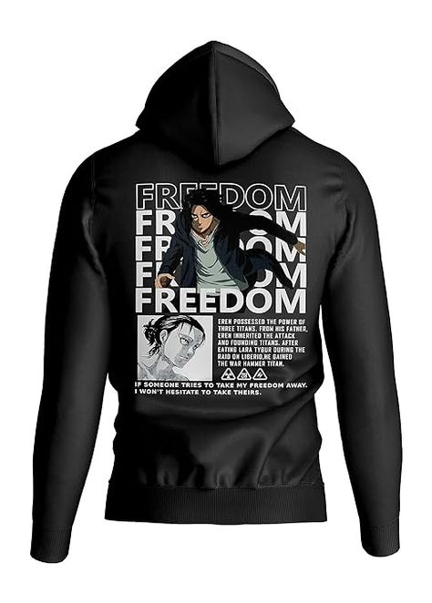 crazymonk Eren Yeager X Freedom Anime Hoodie Freedom Anime, Titan Eren Yeager, Anime Tshirts, Wings Of Freedom, Mens Yoga Clothes, Black Desktop, Buy Hoodies, Attack On Titan Eren, Anime Tshirt