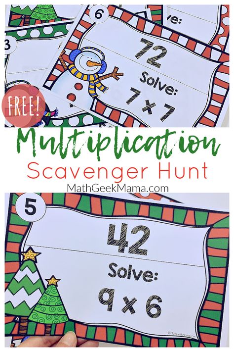 Christmas Multiplication Activities, Third Grade Christmas, Compass Math, Christmas Math Games, Christmas Multiplication, Learning Multiplication Facts, Math Fact Games, Winter Math Activities, Christmas Math Activities