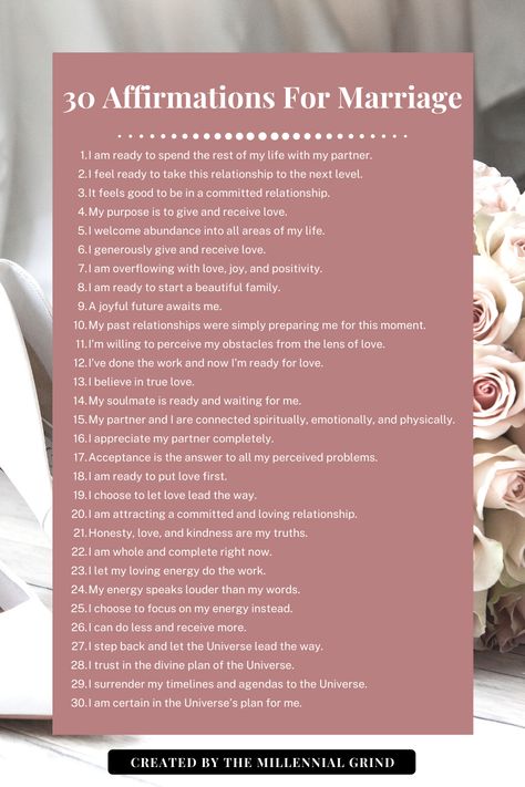 Marriage Manifestation Affirmations, Engagement Affirmations, Manifesting Marriage, Marriage Manifestation, Affirmations For Marriage, Manifest Marriage, Affirmations To Attract Love, Marriage Affirmations, Marriage Vision Board