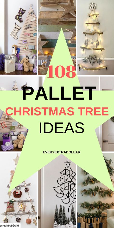 #palletchristmastrees Pallet Christmas Presents, Pallet Christmas Tree Diy How To Make, Christmas Tree Pallet Ideas, Christmas Trees From Pallets, Rustic Pallet Christmas Tree, Painted Wooden Christmas Trees Ideas, Diy Pallet Christmas Projects, Pallet Christmas Tree Diy, Christmas Tree From Pallets