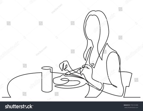 continuous line drawing of woman dining in restaurant #Ad , #affiliate, #drawing#line#continuous#restaurant Holding Object, Woman With Laptop, Laptop Drawing, Hand Silhouette, Computer Drawing, Pencil Drawings Of Girls, Business Stock Images, Silhouette Pictures, Single Line Drawing