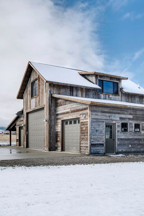 Bozeman Barn - Rustic - Exterior - Other - by Rustic Wood Hub | Houzz Reclaimed Wood Siding, Wood Siding Exterior, Lumber Yard, Hand Hewn Beams, Wood Lumber, Barn Siding, Barn Shop, Rustic Exterior, Lake Cabin