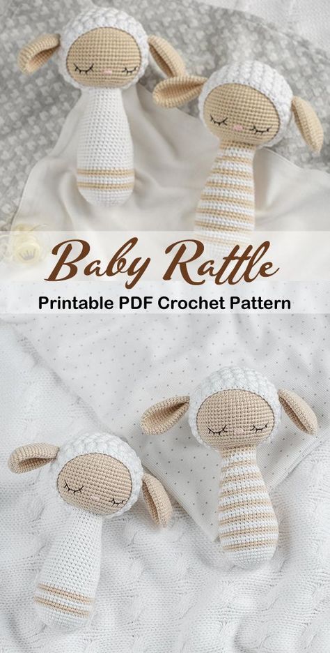 Crocheted Baby Toys, Cute Crochet Ideas Free Pattern, Crochet Rattle Free Pattern, Baby Toy Crochet, Baby Knitting Free, Teether Pattern, Crochet Baby Rattle, Baby Amigurumi, Crochet Rattle