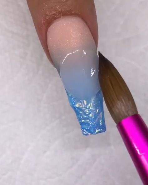 Nails Design With Foil, Nail Designs Polly Gel, Stiletto Nail Art Valentine, Video Nails Tutorial, Nail Acrylic Videos, Nail Tutorials Acrylic, Acrylic Tutorials Nails, Nails Videos Design, Acrylic Nail Designs Tutorials