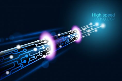 High speed technology fiber optic Premium Vector Broadband Advertising, Broadband Internet, Tech Background, Memphis Design, Business Banner, Electronics Components, Earth Art, Technology Background, Church Design