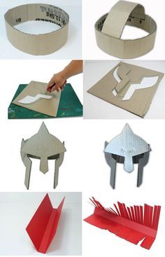 Como hacer un casco de gladiador con carton Roman Soldier Costume, Roman Soldier Helmet, Greek Crafts, Types Of Paper, Cardboard Costume, Soldier Helmet, Gladiator Helmet, Roman Costume, Soldier Costume