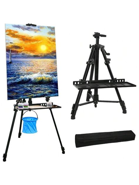 About this item20" to 61" adjustable easel stand adjust by turn knobs and handle, easy to use. Aluminum painting stand made of lightweight aluminum metal(durable material).Note: The tray is mounted on screws without brackets, the screws with brackets are for posters/artboards, and trays cannot be installed.Art easel/display tripod holds canvases or panels up to 27.5"(height) x 1"(thickness) and can hold up to 25 lbs. You can also increase stability by hanging heavy objects on the bottom of the center pole.Easel stand min height only 20inch, weight only 2.5lb, convenient for you to carry and storage. Adjustable legs are perfect for different ground, can be used in a variety of occasions indoors and outdoors.Artist Easel Stand Painting Stand Art Easel, 20" To 61" Art Easel For Painting Canva Legs Painting, Easel For Painting, Painting Stand, Painting Easel, Metal Easel, Artist Easel, Office Chalkboard Ideas, Easel Painting, Display Easel