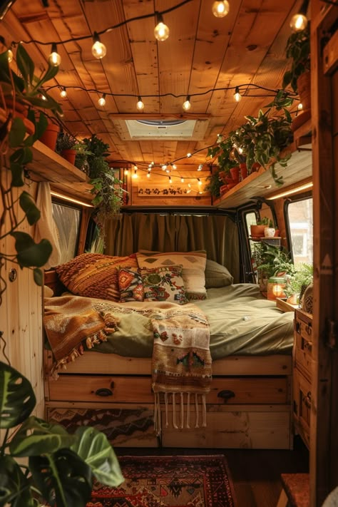 Hippie Camper, Cozy Camper, Motorhome Remodel, Live In A Van, Camper Interior Design, Rv Interior Remodel, Camper Van Conversions, Tiny House Camper, Rv Home