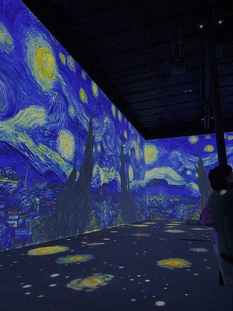 Starry Night Exhibition, Starry Night Van Gogh Original, Starry Night Museum, Prom Themes Starry Night, Starry Night Aesthetic, Starry Night Original, Starrynight Vangogh, Vangogh Starrynight, Starry Night Prom