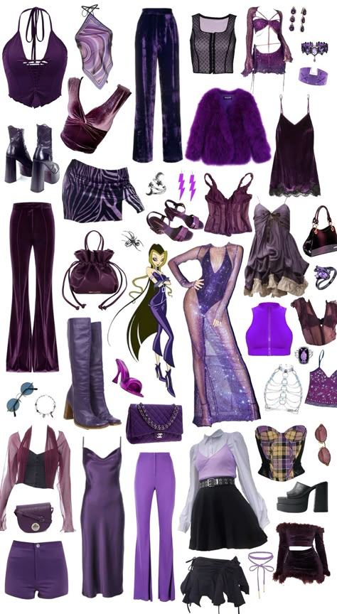 Darcy Halloween Costume, Winx Club Icy Inspired Outfits, Winx Fashion Aesthetic, Winx Darcy Outfits, Darcy Trix Costume, Darcy Winx Club Outfit, Darcy Trix Aesthetic, Darcy Winx Club Costume, Winx Club Trix Outfits