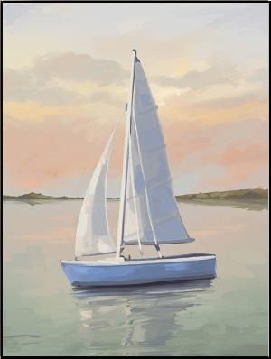 Leftbank Art. Hazy Sunsets-Sail Sailboat Painting Acrylic, Sailboat Photography, Beach Themed Art, Boat Drawing, Sailing Art, Landscape Art Quilts, Sailboat Art, Sailboat Print, Sailboat Painting