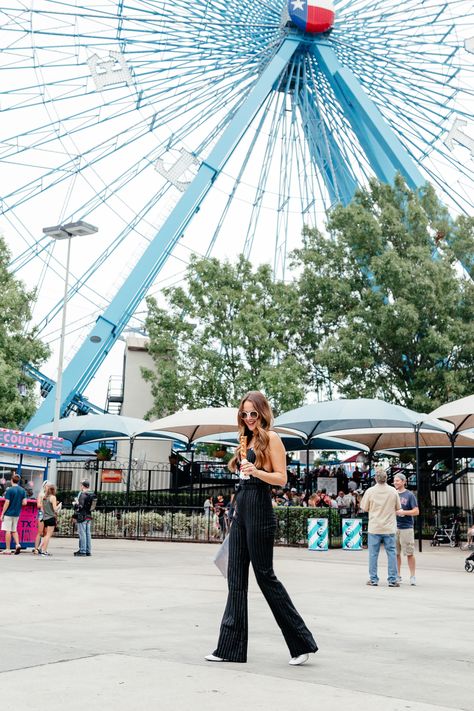 Guide to the Texas State Fair via A Lo Profile State Fair Outfits, Texas Fair, Fair Outfit, Fair Day, Texas State Fair, Fair Outfits, Fun Outfits, White Booties, Ripped Boyfriend Jeans