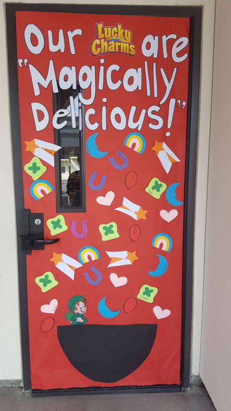 Lucky Charms Classroom Door, St Patricks Day Door Ideas For Classroom, St Patricks Day Classroom Door, March Door Decorations Classroom, March Classroom Door Ideas, March Classroom Door, Charms Classroom, Valentines Door Decorations Classroom, St Patricks Day Crafts