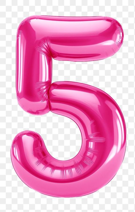 5 Balloon Number, 3d Balloon, Balloon Numbers, Number Graphic, 5 Balloons, Pink 3d, Metallic Balloons, Balloon Party, Balloon Design