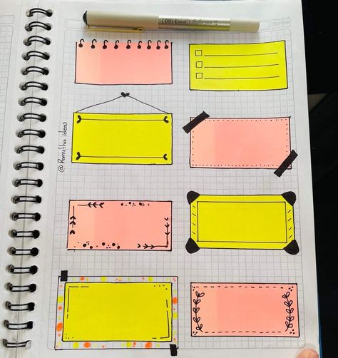 Idea para tus notas 🤗💞 Good Student, Post It, Bullet Journal, Card Holder, Doodles, Notebook, Art