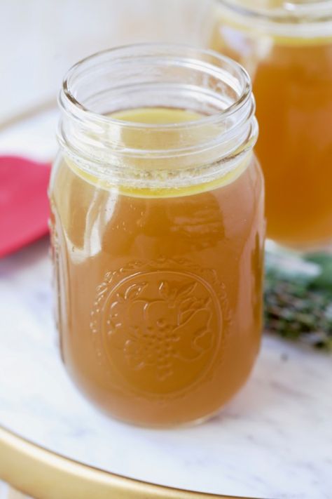 Use the leftover turkey bones from Thanksgiving dinner in this easy Instant Pot Turkey Stock recipe, then use the stock to make a scrumptious soup! #turkeystock #bonebroth #instantpot #recipe Ham Broth, Turkey Stock Recipe, Homemade Chicken Broth, Homemade Broth, Chicken Broth Recipes, Closet Cooking, Stock Recipes, Homemade Chicken Stock, Turkey Broth