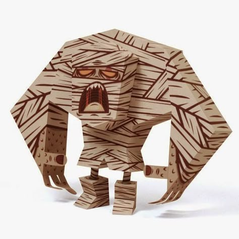 Mummy Papertoy Paper Toys Free Printable, Cardboard Figures, Paper Toy Design, Paper Character, Paper Figures, Paste Paper, Cardboard Craft, Design Toys, Toys Art