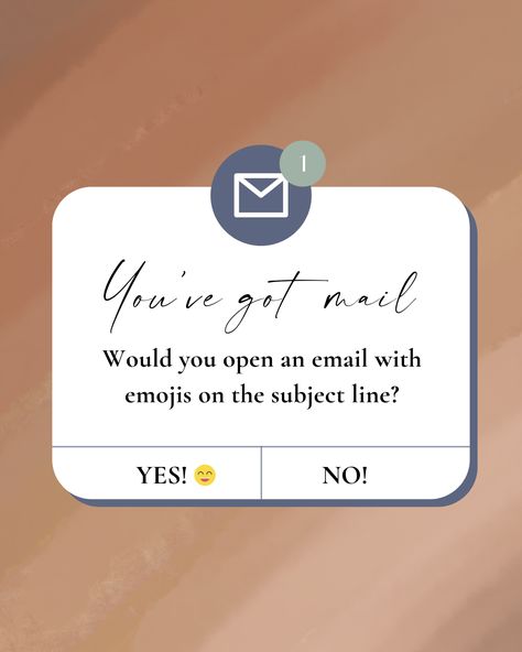 Test and learn, baby!   Using emojis can be a fun way to grab attention and add personality to your emails. But remember, moderation is key! Experiment with your own audience to see what works best for you.  And always remember...despite what people may tell you, there are no hard and follow rules you *have* to follow 😏  #emailmarketing #emoji #emailmarketingtips #newsletter #businesstips #digitalmarketingtips #emaillaunch #emailtips #contentmarketingideas Email Subject Lines, Check Your Email, Add Personality, Always Remember, Business Tips, Email Marketing, Marketing Tips, Subjects, Content Marketing