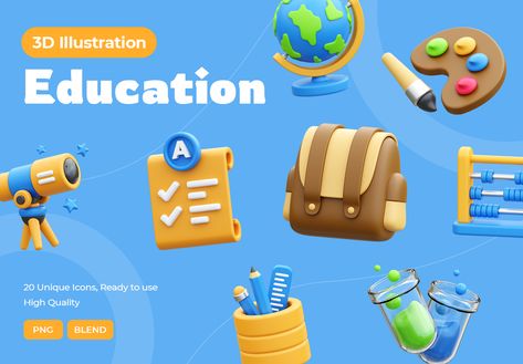 Icon Reference, School Learning, School Activity, Book Icons, Graduation Project, 3d Icons, App Logo, Ui Elements, 3d Assets