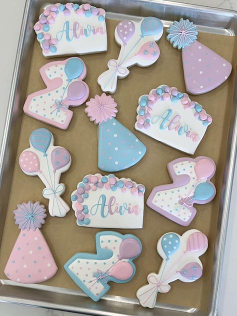 Cookies Kids, Sugar Cookie Designs, Girl 2nd Birthday, Cookies For Kids, Cookie Inspiration, Birthday Cookies, Cookie Designs, Royal Icing, Cookie Decorating