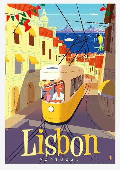 World Illustration, Postal Vintage, Travel Canvas, Vintage Poster Design, Deco Poster, Retro Travel Poster, City Illustration, Images Vintage, Travel Illustration