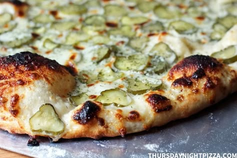 Dill Pizza, Pickle Pizza Sauce, Pickle Pizza With Ranch, Dill Pickle Pizza With Ranch Sauce, Dill Pickle Pizza Recipe, Pickle Pizza With Garlic Sauce Recipe, Pickle Ranch Pizza, Pickles On Pizza, Dill Pickle Flatbread Pizza