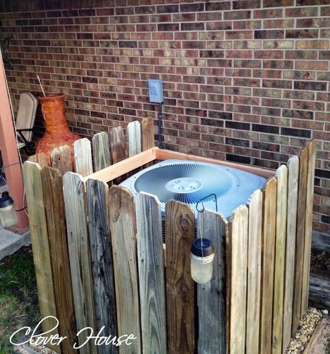 13 Genius Ways to Hide an Ugly AC Unit - How to Hide an Ugly AC Unit Fence Around Hvac Unit, Amazing Backyards, Outdoor Ac Unit, Air Conditioner Hide, Ac Unit Cover, Ac Cover, Fence Picket, Courtyard Landscaping, Fence Pickets