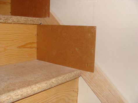 Stairway Skirt Board Template - Easy - Carpentry -  Need to do this. Stair Skirt Board, Stair Skirt, Stairs Skirting, Redo Stairs, Diy Staircase Makeover, Stairs Trim, Wood Stair Treads, Diy Staircase, Entry Stairs