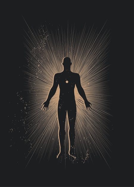 Vector human body and soul or wisdom or ... | Premium Vector #Freepik #vector #soul #body-silhouette #body #escape Enlightenment Tattoo, Meditation Vector, Esoteric Aesthetic, Reverend Insanity, Enlightenment Art, Chakra Painting, Dark Waves, Elon Reeve Musk, The 48 Laws Of Power