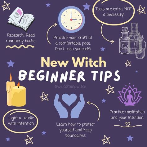 New Witch Beginner Tips! . . . . . . . . . #witchlife #witchesofinstagram #witchcraft #pagan #witchy #witchtok #witchyvibes #witchesofig #witchythings #witchaesthetic #witchtips #beginnerwitch Witchcraft Tips For Beginners, How To Witchcraft, New Witch Tips, Witchcraft Apps, Witch Tips For Beginners, Hex Witchcraft, Beginner Witch Tips, Witch Beginner, Hoodoo Witch