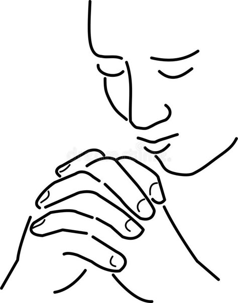 Prayer and Meditation. Simple but elegant illustration of a person in prayer, me , #AD, #Simple, #elegant, #Prayer, #Meditation, #illustration #ad Prayers Hands, Prayer Illustration, Praying Sketch, Prayer Drawing, Woman Praying Drawing, Person Praying Drawing, Praying Line Art, Someone Praying Drawing, Prayer Hands Drawing