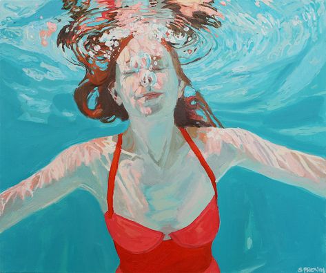 Water Paintings by Samantha French 31 Underwater Painting, Underwater Art, Soyut Sanat Tabloları, Water Art, Art Et Illustration, Under Water, A Level Art, Ap Art, Art And Illustration