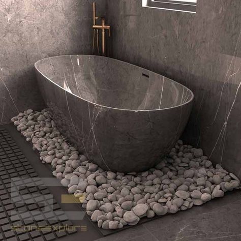 Grey Bathtub Ideas, Grey Bathtub, Pietra Gray Marble, Stone Bath Tub, Tubs Ideas, Pietra Grey Marble, Arch Bathroom, Vegas House, Stone Tub