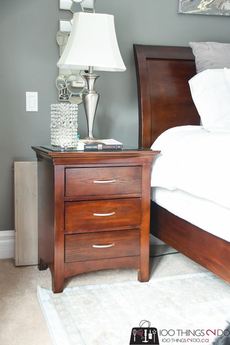 Headboard Makeover - 100 Things 2 Do Refinished Headboard, Headboard Makeover, Oak Headboard, Mahogany Bed, Colorful Headboard, Wooden Headboard, Wood Headboard, Furniture Restoration, Headboard And Footboard