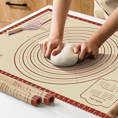 Amazon.com: Silicone Baking Mat,28" x 20" Extra Thick Large Non Stick Sheet Mat with Measurement Non-slip Dough Rolling Mat,Reusable Food Grade Silicone Counter Mat for Making Cookies,Macarons,Bread and Pastry: Home & Kitchen Bread And Pastry, Making Cookies, Baking Measurements, 2024 Ideas, Silicone Baking Mat, Baking Mat, Non Stick, Silicone Baking, Bread And Pastries