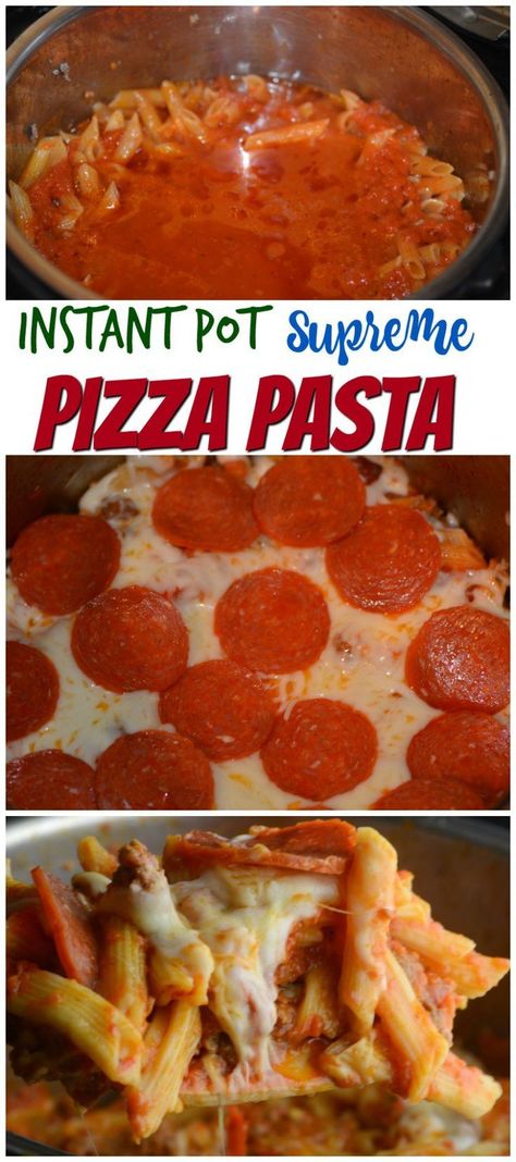 Instant Pot Pizza Pasta Supreme Pizza Pasta, Instant Pot Pizza, Instant Pasta, Best Instapot Recipes, Supreme Pizza, Electric Pressure Cooker Recipes, Vegan Mozzarella, Paleo Crockpot, Pizza Margherita