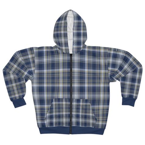 Adult Aesthetic, 2000s Outfit, Beautiful Stickers, Shoe Print, Cotton Fleece, Winter Casual, Dream Clothes, Zip Up Hoodie, Blue Plaid