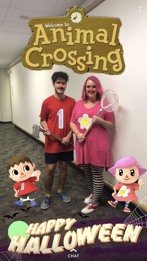 Animal crossing couples costume Animal Crossing Costume Halloween, Animal Crossing Halloween Costume Code, Animal Crossing Halloween Costume, Animal Crossing Costume, Animal Crossing Cosplay, Animal Crossing Halloween, Cosplay Inspo, Couples Costume, Cosplay Tips