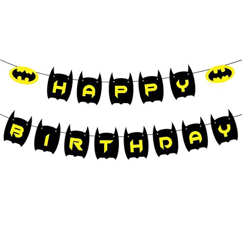 PRICES MAY VARY. 1. Packing List： include 1 pcs of Happy Birthday Banner 2. Size：As shown in the picture 3. Perfect Party Decoration:Hang it on the table, wall, door or aisle to create a warm atmosphere for family and friends and let them have an unforgettable birthday party. 4. High quality：We use harmless and environment-friendly high-quality thick paper cards, which can be used for a long time and can well meet your party needs 5. We Promise: if you have any questions, please feel free to con Batman Birthday Decorations, Batman Birthday Banner, Batman Banner, Batman Birthday Party Ideas, Birthday Party 4, Batman Party Decorations, Diy Birthday Banner, Batman Birthday Party, Batman Party