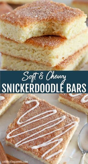 Snickerdoodle Bars Recipe, Snickerdoodle Cookies Easy, Celebrating Sweets, Snickerdoodle Bars, Torte Cupcake, Snickerdoodle Cookies, Dessert Bar Recipe, Snickerdoodle Cookie Recipes, Cookie Bar