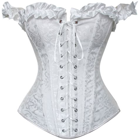 Lace Up Corset Dress, Brocade Corset, Lace Up Corset, Plus Size Corset, Corset Fashion, White Corset, Overbust Corset, Wedding Dresses Corset, Corsets And Bustiers