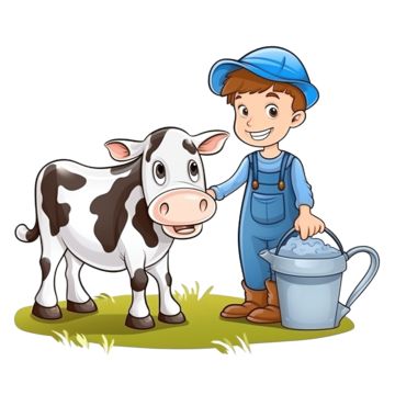 Milk Png, Farmer Costume, Milking Cow, Green Nutrition, Cow Milking, Farm Clipart, Cow Vector, Milk Packaging, Cow Clipart