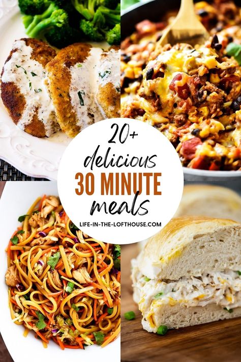 20+ Delicious 30 Minute Meals - Life In The Lofthouse Life In The Lofthouse Recipes, Fall Meals Dinners, Family Friendly Meals Dinners, Life In The Lofthouse, Fall Meals, Meals Dinner, 30 Min Meals, Meals To Make, Comfort Dishes