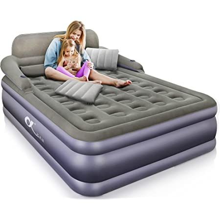 A-ER-FA Queen Size Air Mattress with Headboard , 3 Mins Quick Inflation/Deflation Inflatable Airbed , 20 Inches High Blow Up Bed with Comfortable Flocked Top for Home Guest Travel Camping(QUEEN) Blow Up Mattress, Twin Air Mattress, Camping Air Mattress, Blow Up Beds, Modern Lights, Air Mattresses, Inflatable Bed, Room Items, Product Promotion