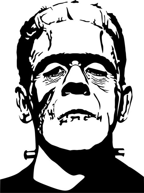 Frankenstein Embroidery, Frankenstein Stencil, Airbrush Stencils, Frankenstein Svg, Airbrush Art Stencil, Stencil Art Ideas, Frankenstein Silhouette, Frankenstein Tattoo, Face Stencils