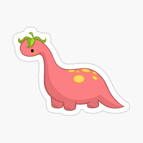 Strawberry Dinosaur, Stickers Rosa, Bday Pics, Dinosaur Stickers, Pink Dinosaur, Pink Strawberry, Shrink Plastic, Sticker Cute, Cute Dinosaur