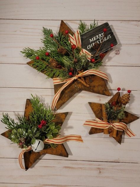 Christmas Stars, Country Christmas Decorations, Holiday Crafts Christmas, Chalk Couture, Christmas Ornaments Homemade, Christmas Decorations Rustic, Christmas Ornament Crafts, Christmas Crafts Decorations, Christmas Wood