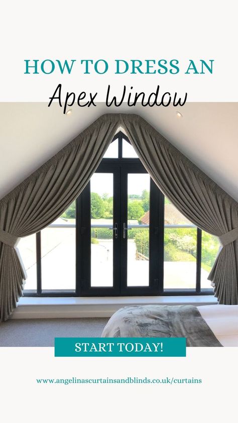 Apex window? Doors opening inwards? Contact us with measurements for an estimate! We measure and fit all over North Norfolk and North West Norfolk! Apex Window Curtains, Apex Window, Windows Curtains, Window Doors, North Norfolk, Door Opener, Vaulting, Curtains With Blinds, Norfolk