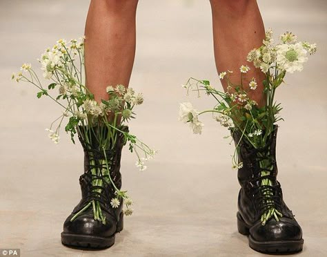 Flowers From Alice In Wonderland, Old Mother Hubbard, Flower Boots, Bloom Where Youre Planted, Garden Boots, High End Shoes, Popsugar Fashion, Kinds Of Shoes, Flower Child